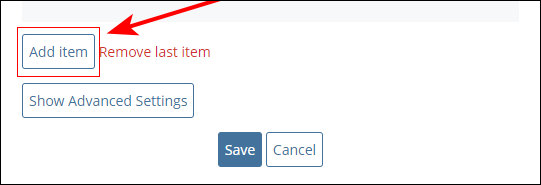 Add Item button