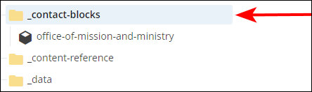 Contact Blocks folder selected