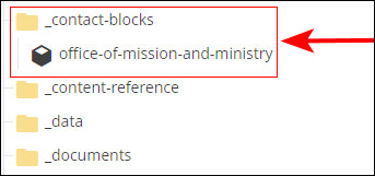 Contacts Blocks folder
