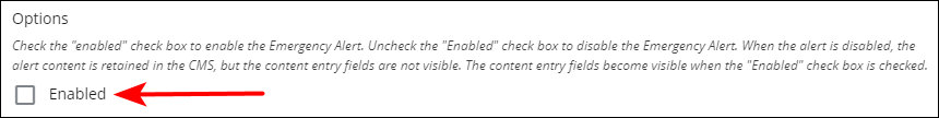 Enabled check box unchecked