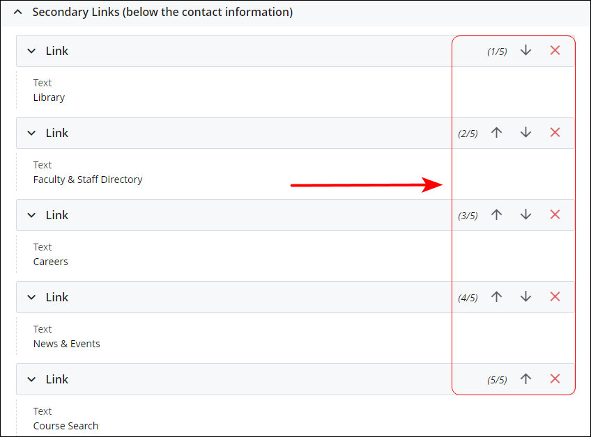 Maximum number of links added to footer section