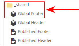 Global Footer block in site tree