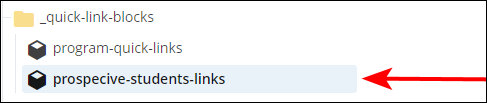 New Quick Links block in site tree