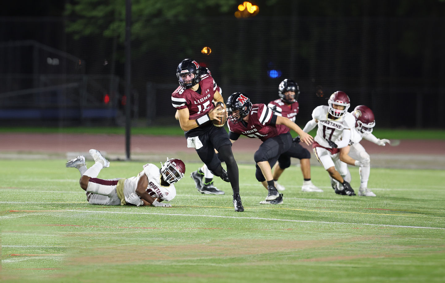 Molloy University Sprint Football team playing at their first home game.