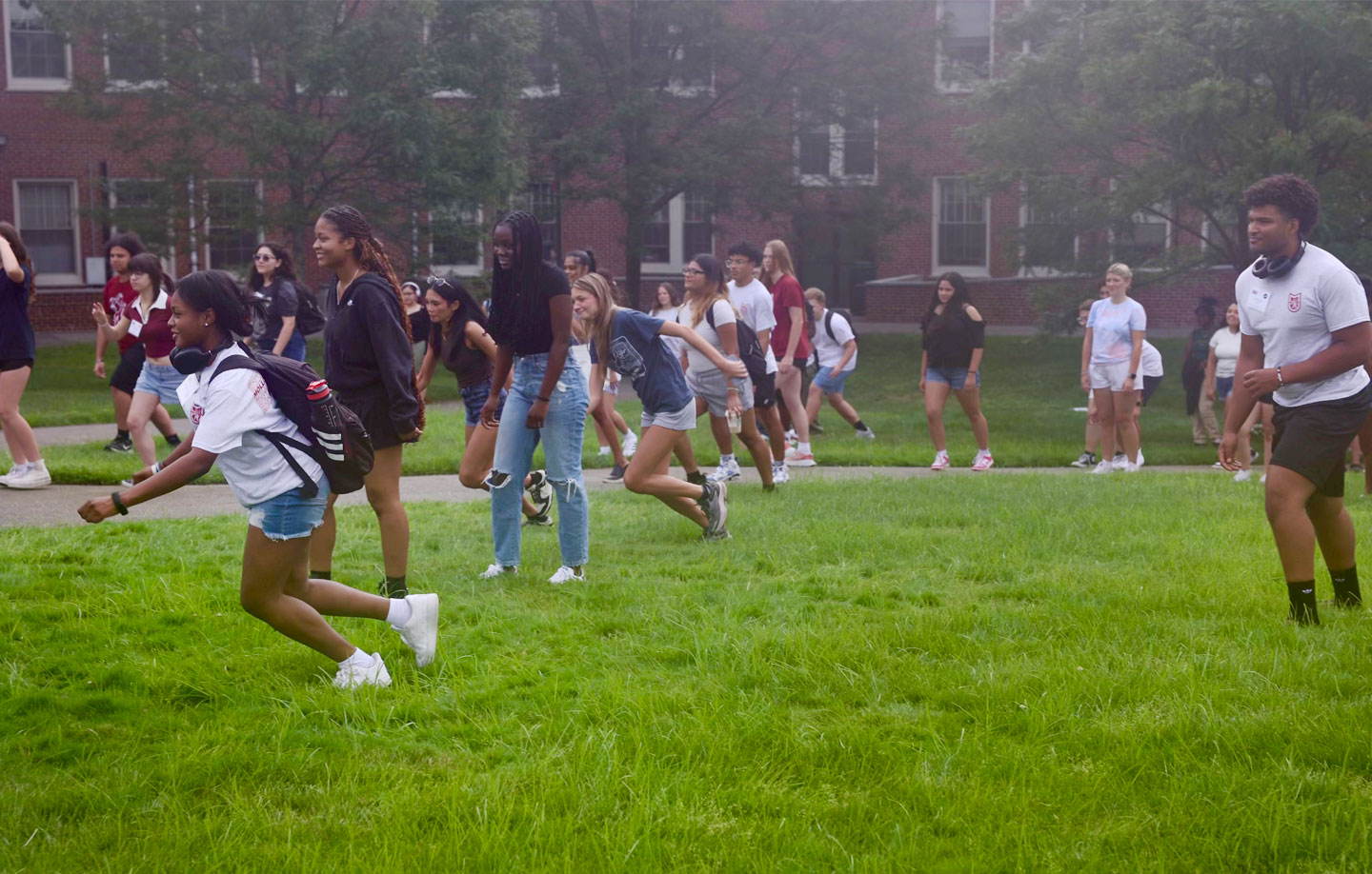 Molloy University students on campus at the new student orientation.