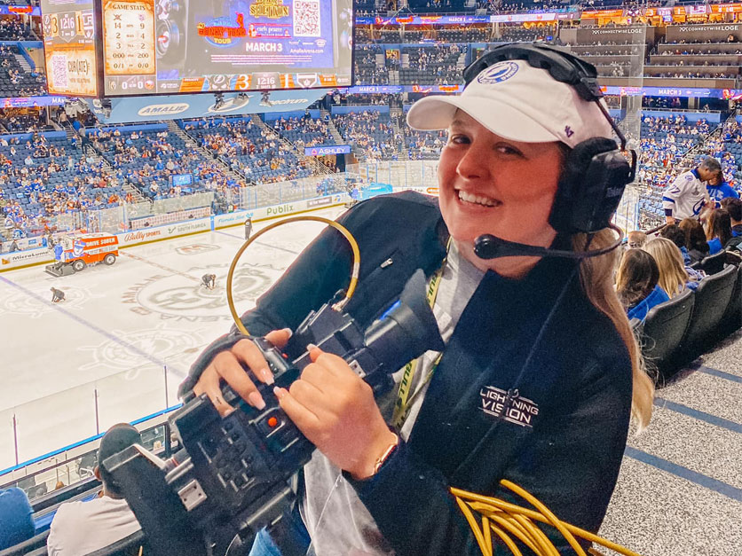 Bernadette Conway working for Tampa Bay Lightning at Stanley Cup Playoffs