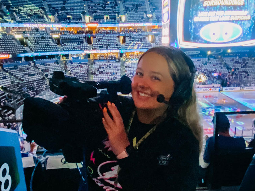 Bernadette Conway working for Tampa Bay Lightning at Stanley Cup Playoffs