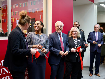 The ribbon cutting for the opening of the Multicultural & Intercultural Affairs Center