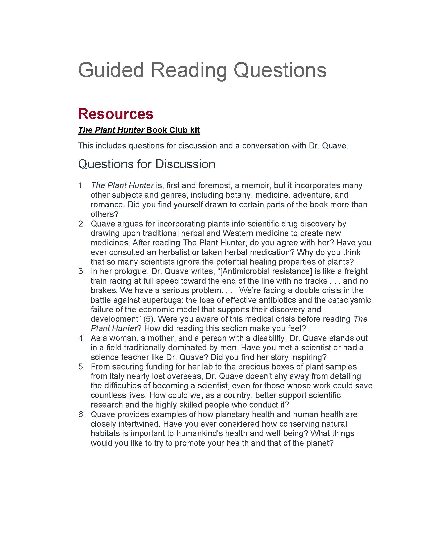 Guided Reading Questions