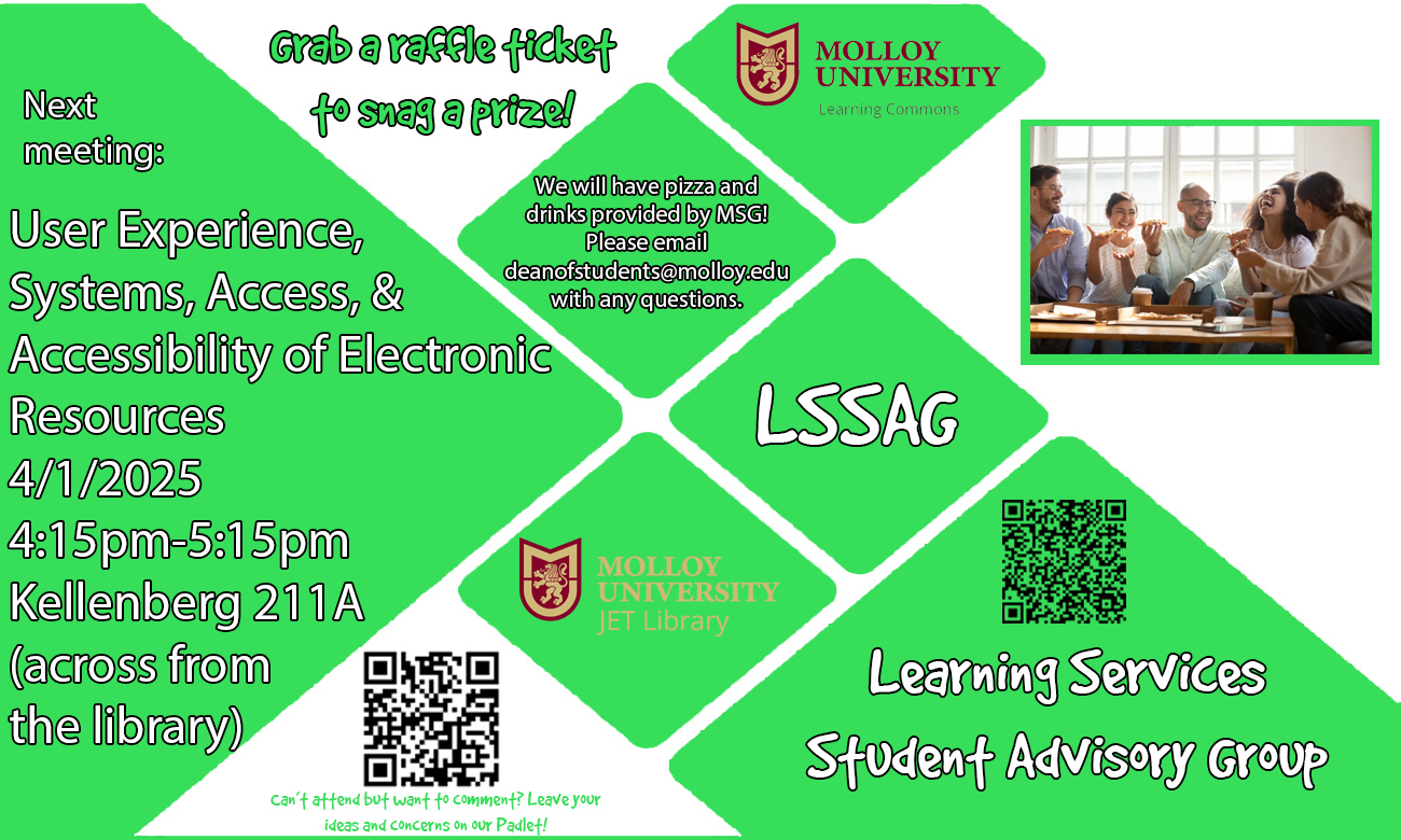 lssag flier for april text on top of a designed background