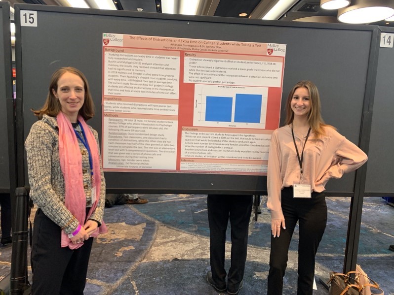 Photo of students standing next to psychology research
