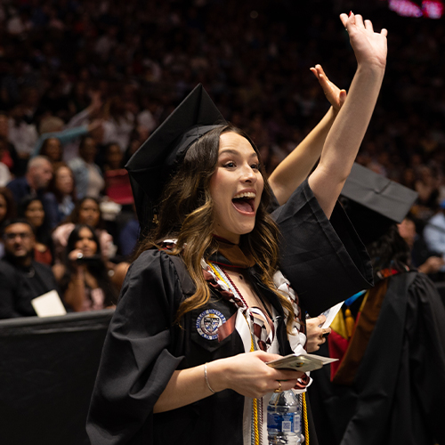 Female student at Commencement