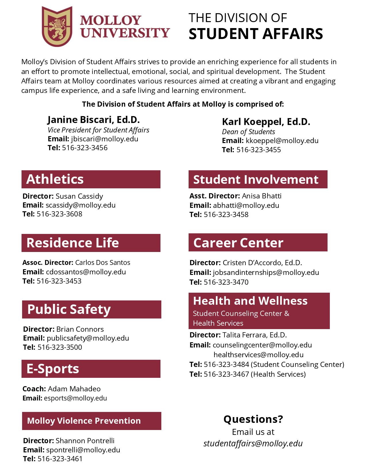 Student Affairs Description